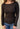 Long Sleeve Wide Neck Top - Black