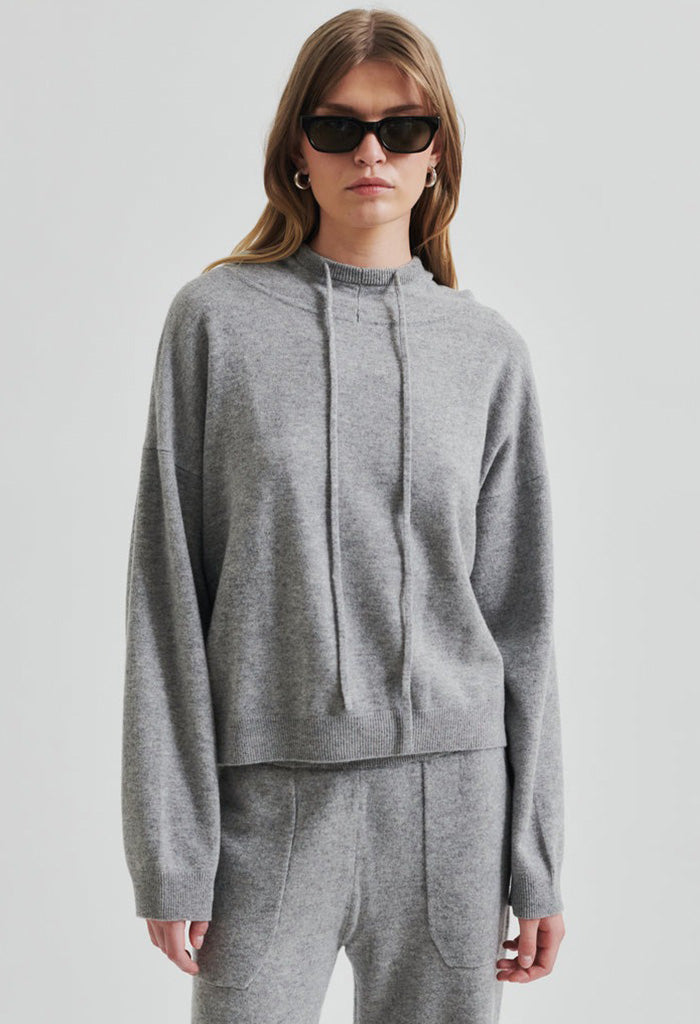 Lounge Knit Hoodie - Grey Melange