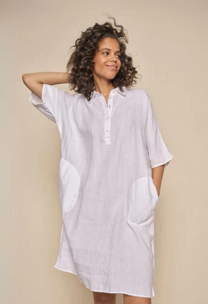 Lowana Linen Dress - White