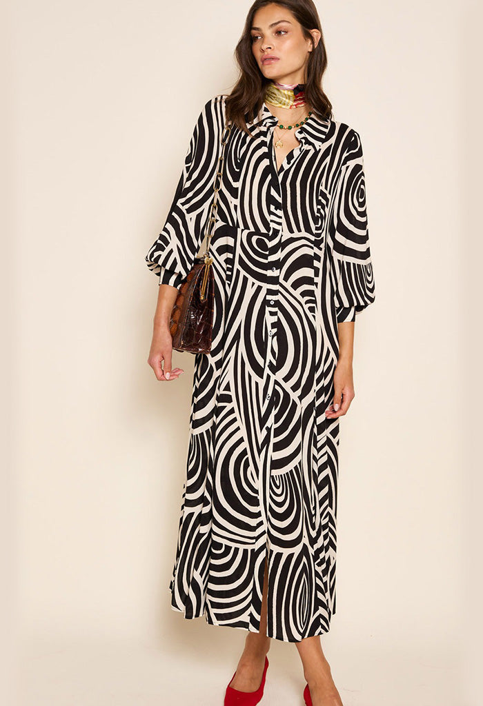 Maddison Dress - Whirlpool Mono