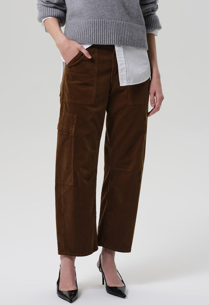 Marcelle Low Slung Cargo Corduroy - Manuka Bronze
