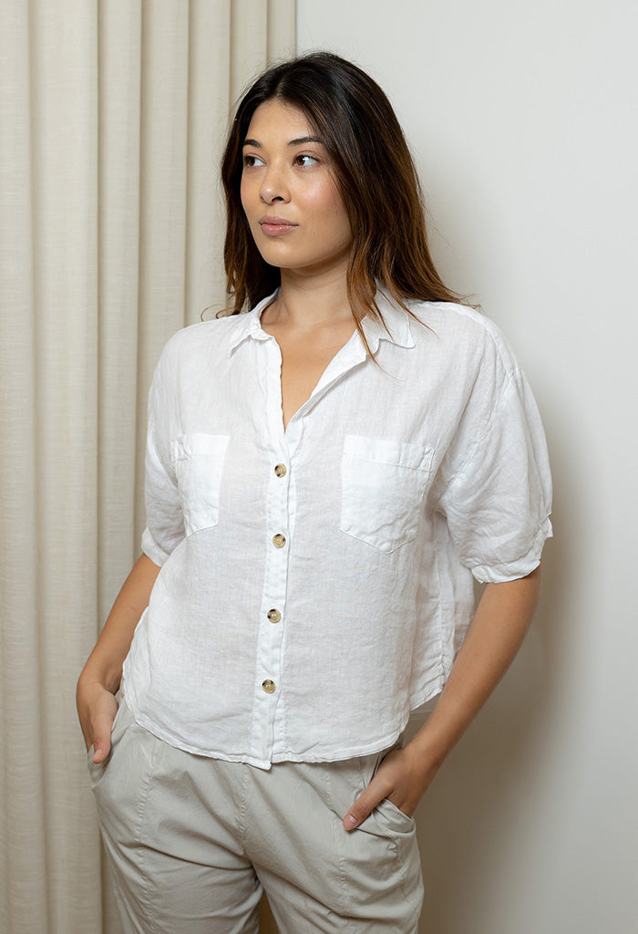Maria Linen Shirt - White