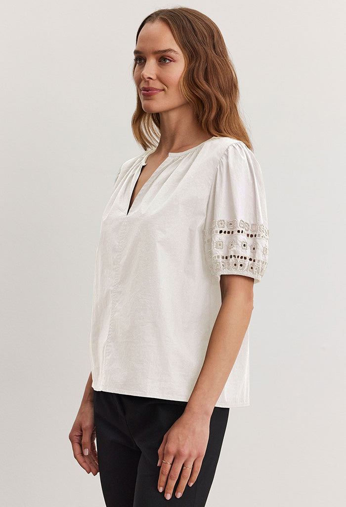 Martah Embroidered Top - Cream