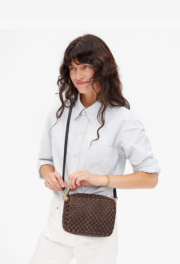 Midi Sac - Leather & Suede Woven Checker