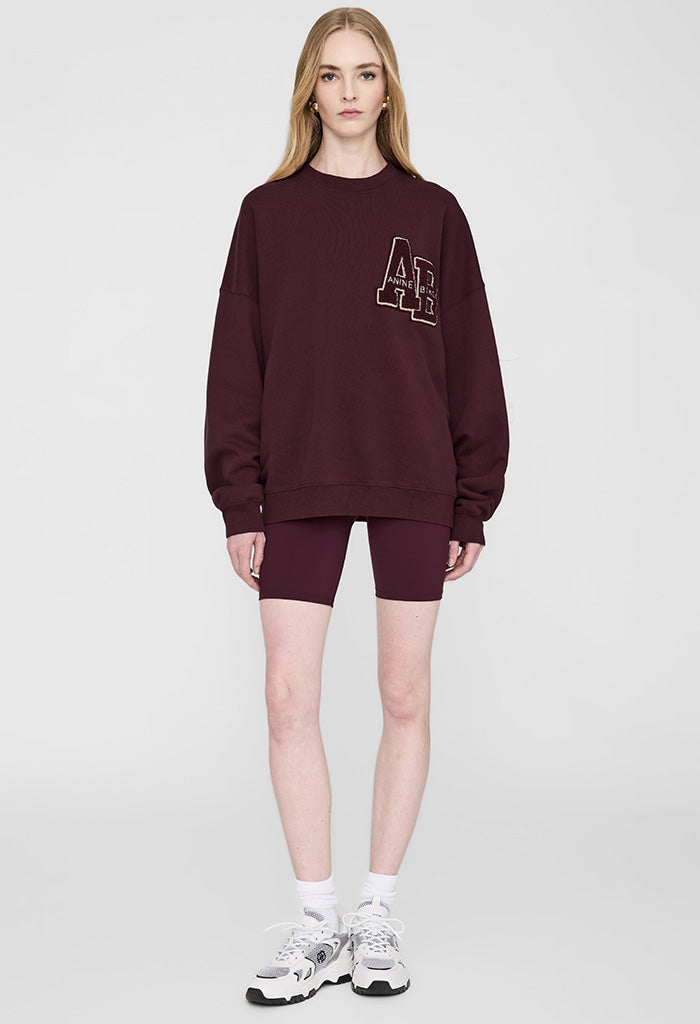 Miles Oversized Sweatshirt Letterman - Dark Burgundy