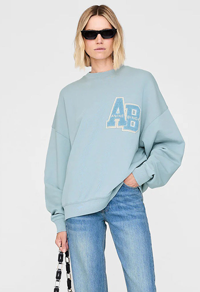 Miles Oversized Sweatshirt Letterman - Pastel Blue