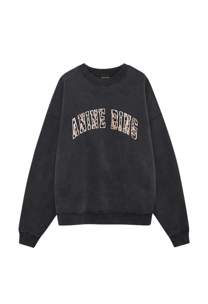 Miles Sweatshirt Anine Bing Leopard - Washed Black