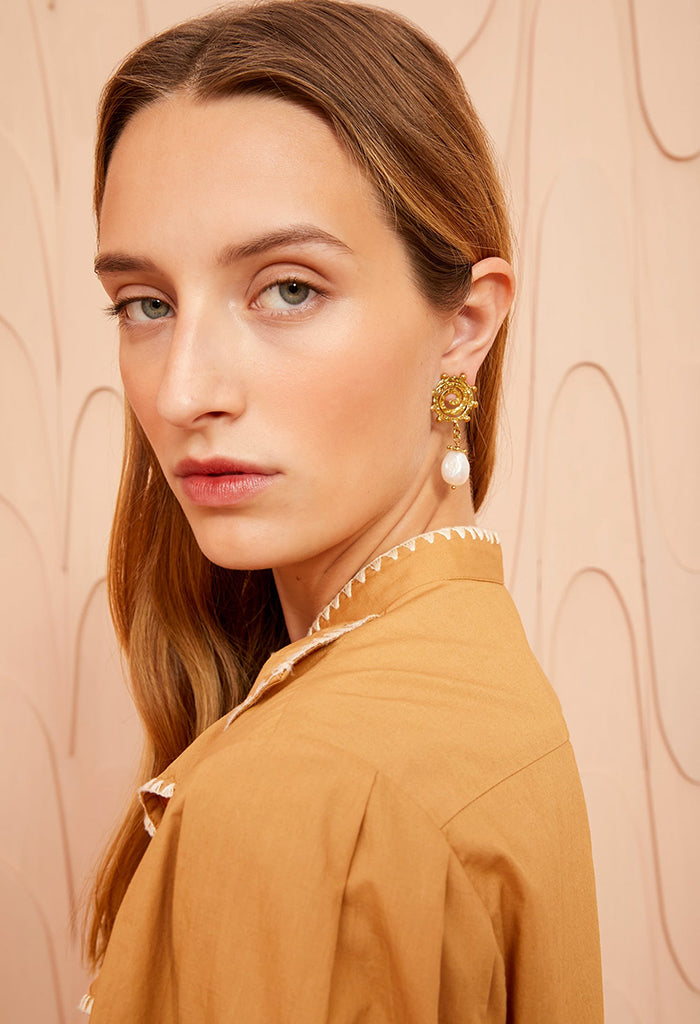 Mini Spiral Stone Earring – Maman Boutique