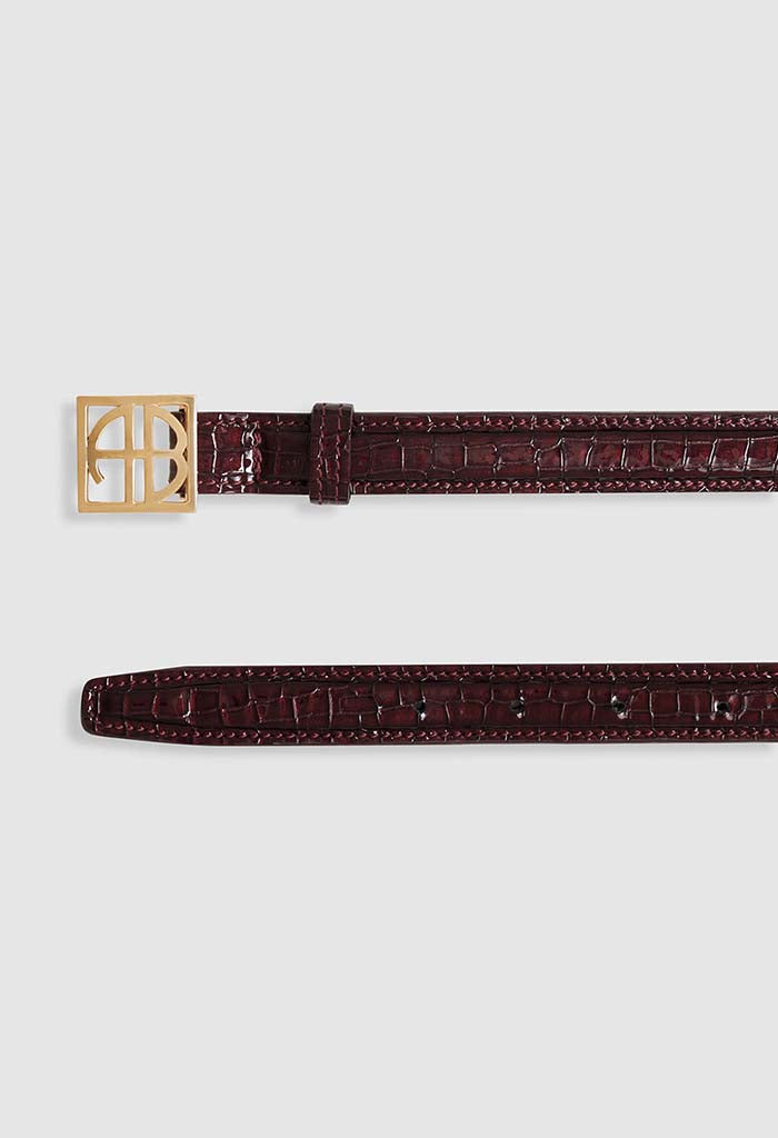 Monogram Belt - Burgundy Small Embossed