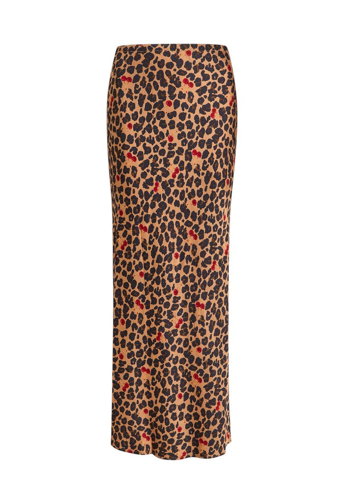 Cherry Leopard Dorris Skirt - Brown