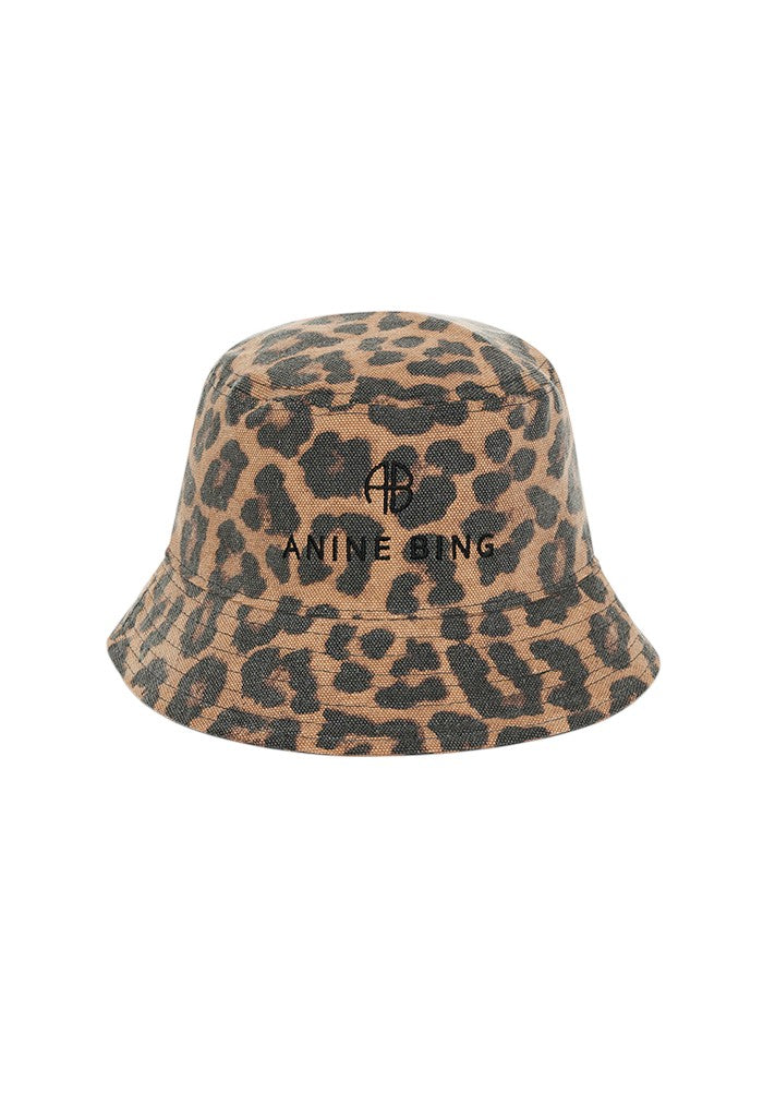 Nicks Bucket Hat - Black And Brown Leopard