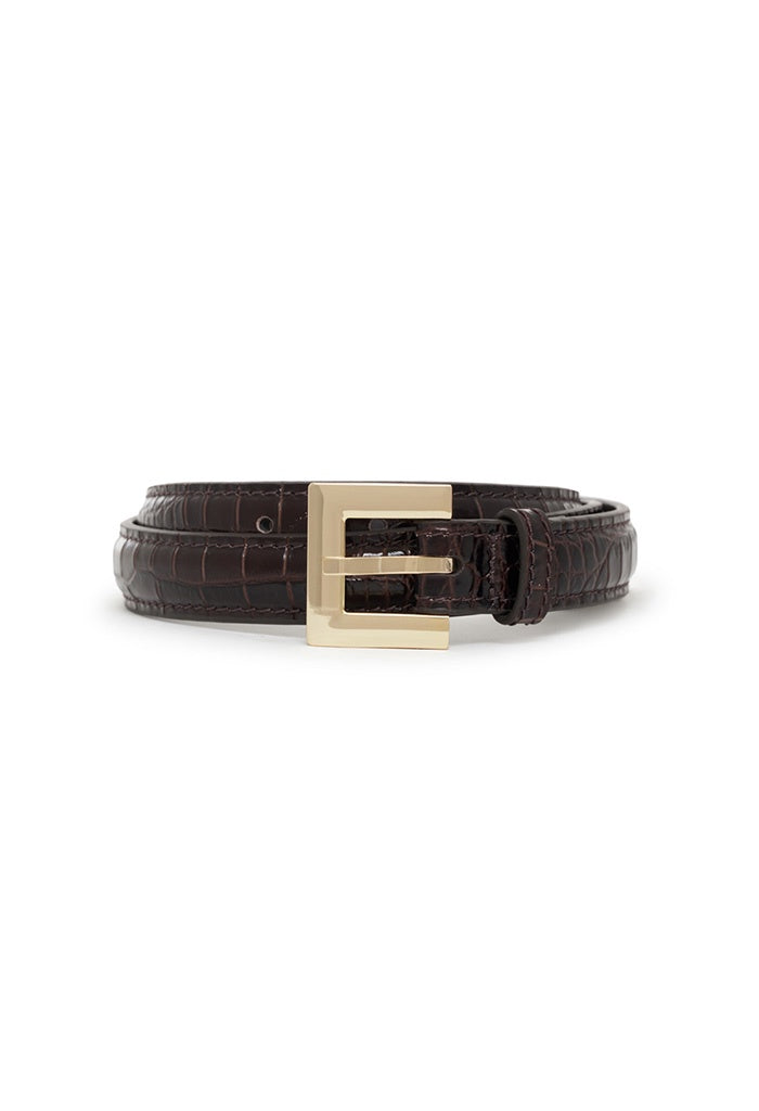 Nicola Belt - Dark Brown Embossed