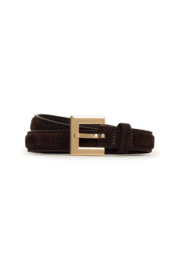 Nicola Belt - Dark Brown Suede