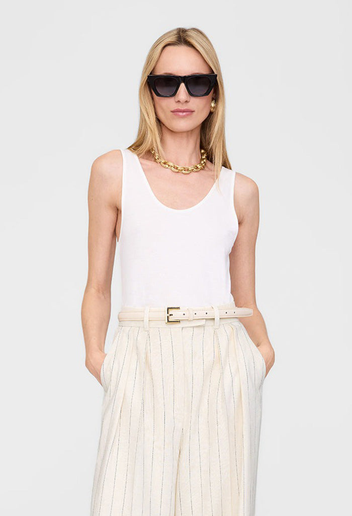 Nicole Belt - Bone Crinkled Patent