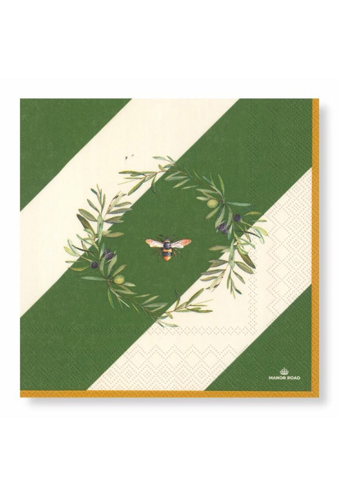 Olive & Bee Napkins - Luncheon