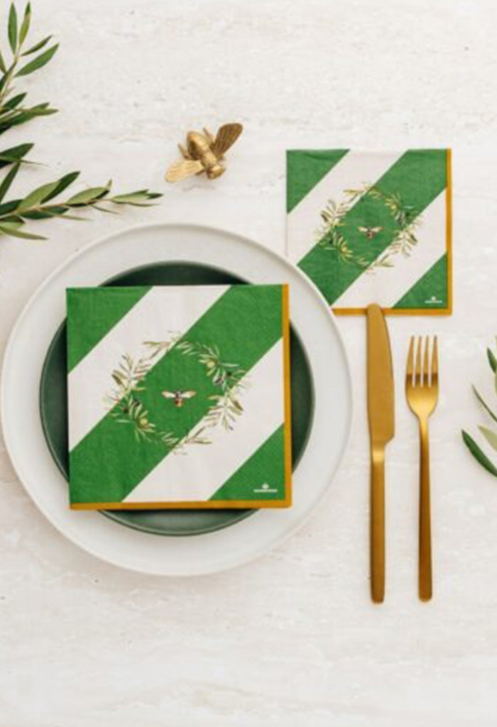 Olive & Bee Napkins - Luncheon