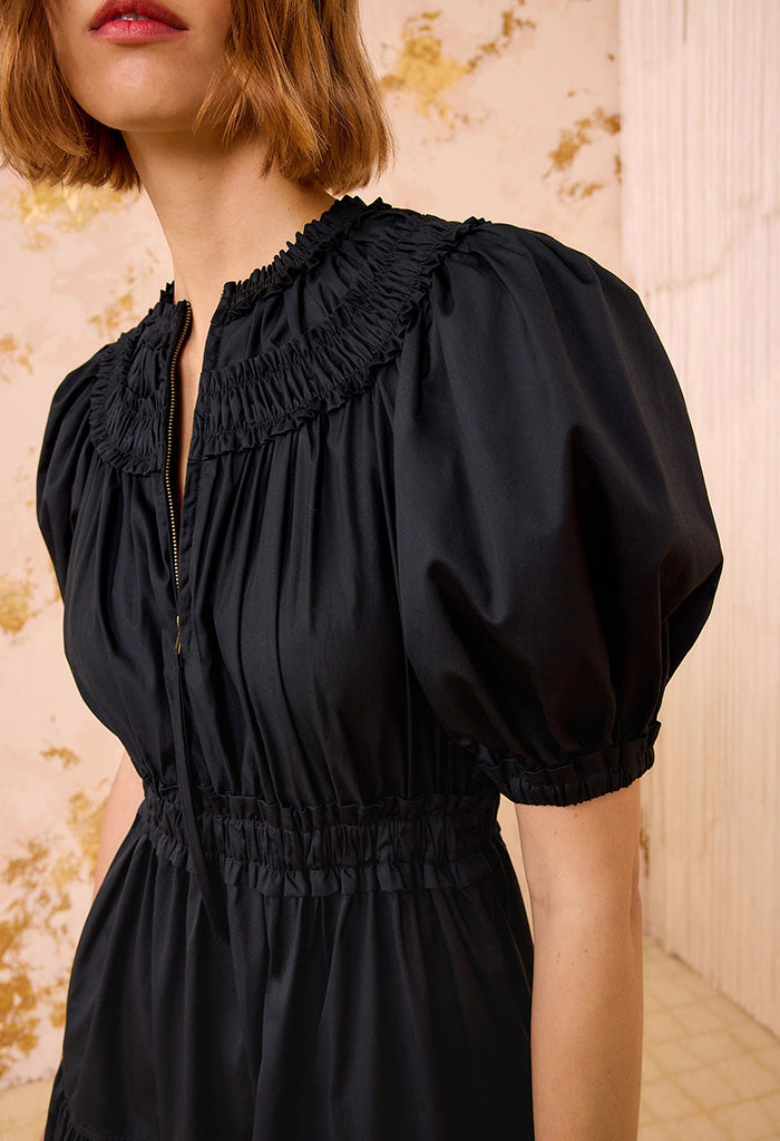 Othella Short Sleeve Midi Dress - Noir