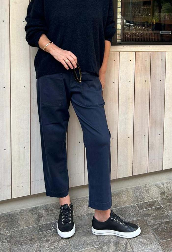 Patch Pocket Pant - Navy Blue