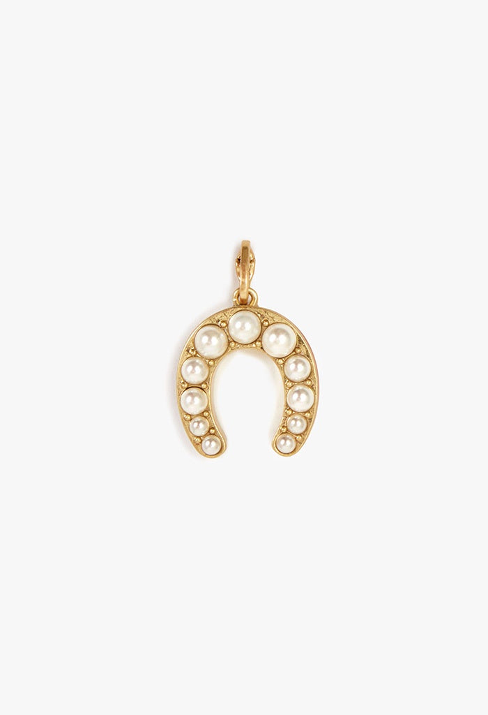 Pearl Horseshoe Charm