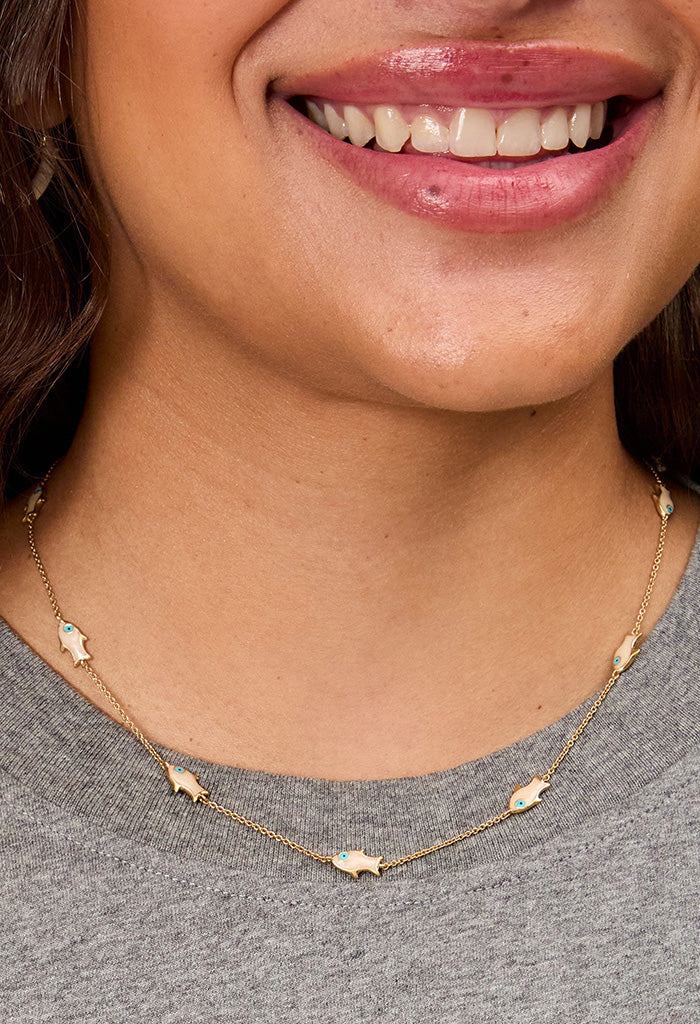 Petite Pearl Sardine Charm Chain