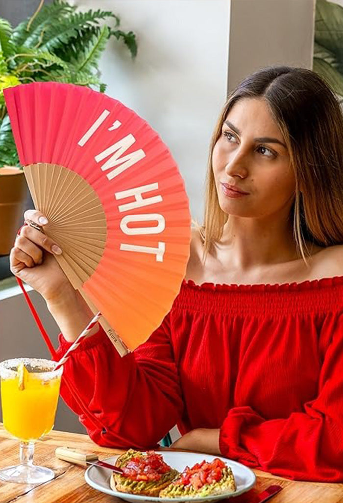 Pink & Orange Hand Fan - I'm Hot