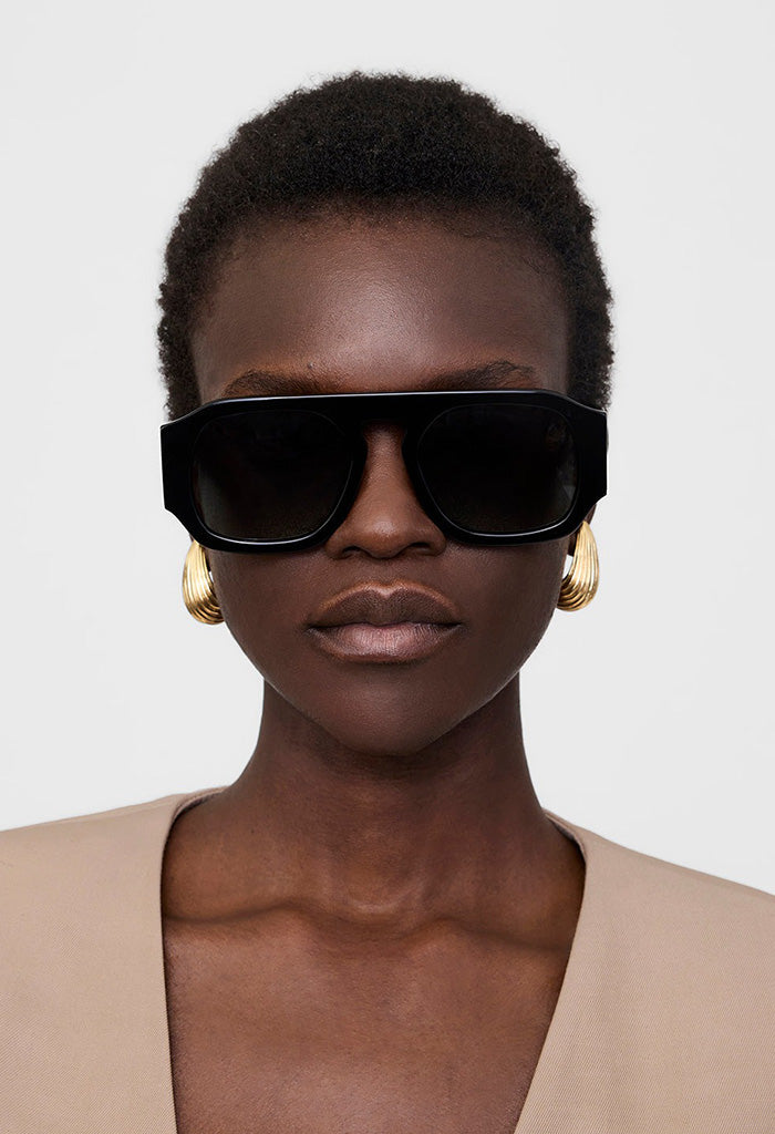 Preston Sunglasses - Black With Green