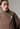 Wrap style wool jacket with button in walnut