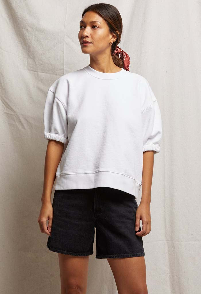 Rebecca Puff Sleeve Sweatshirt - White