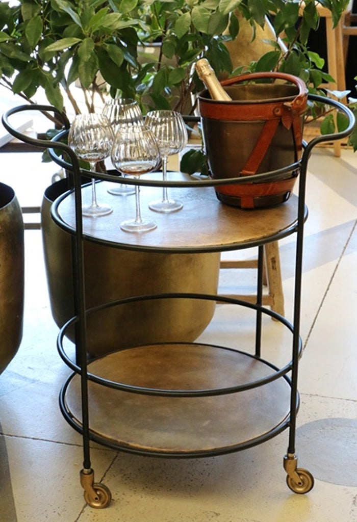 Riviera Brass Wine Cooler W/ Leather Handle