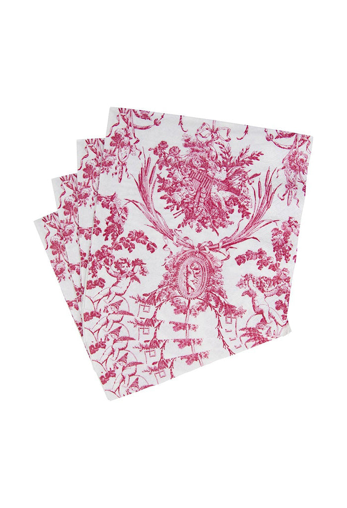 Romantic Toile Rose Luncheon Napkins