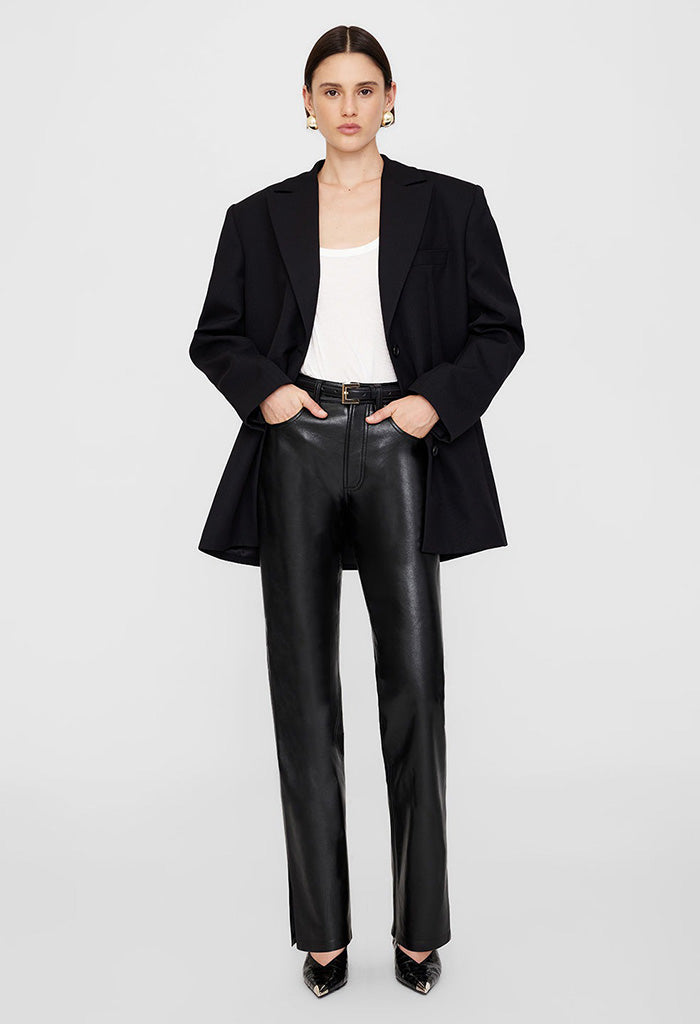 Roy Pant - Black Recycled Leather