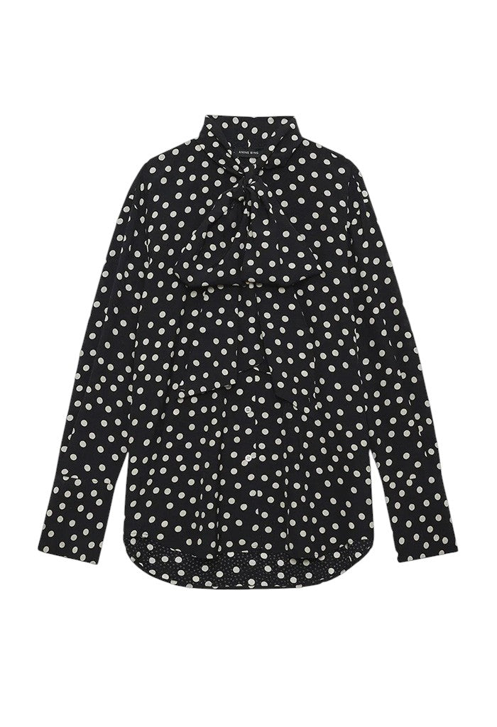 Ruby Shirt - Black And White Double Dot Jacquard