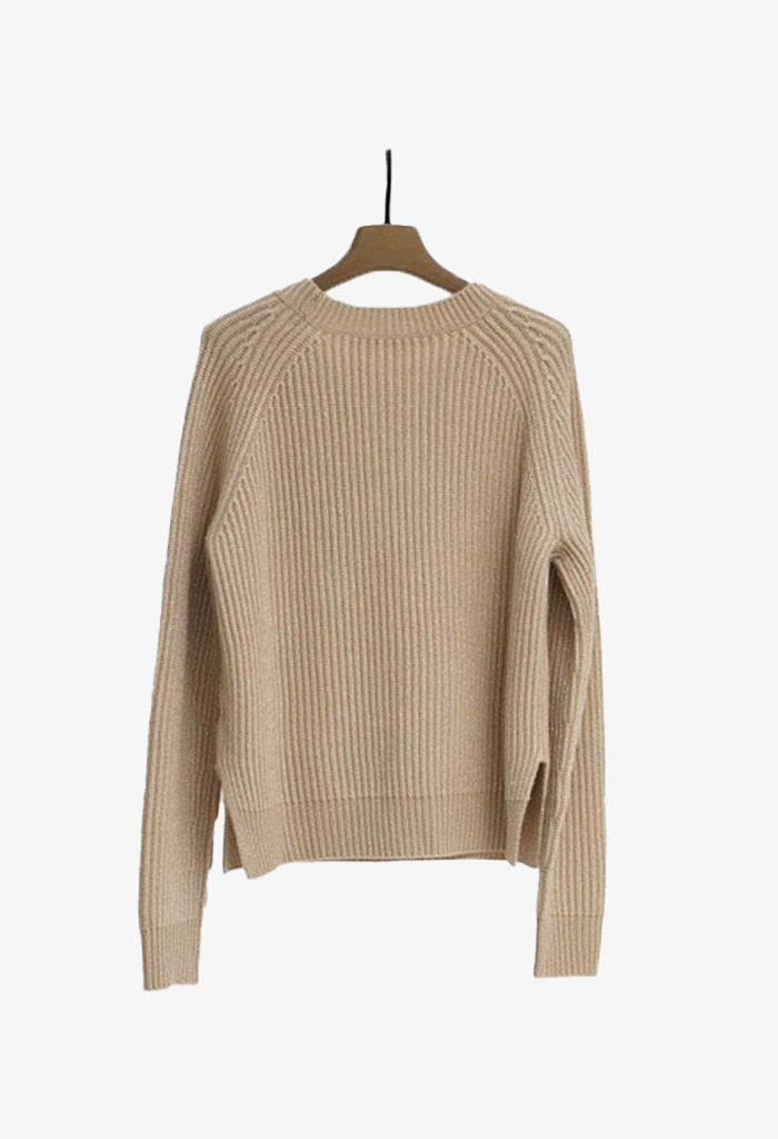 Rundhals Pullover - Sand