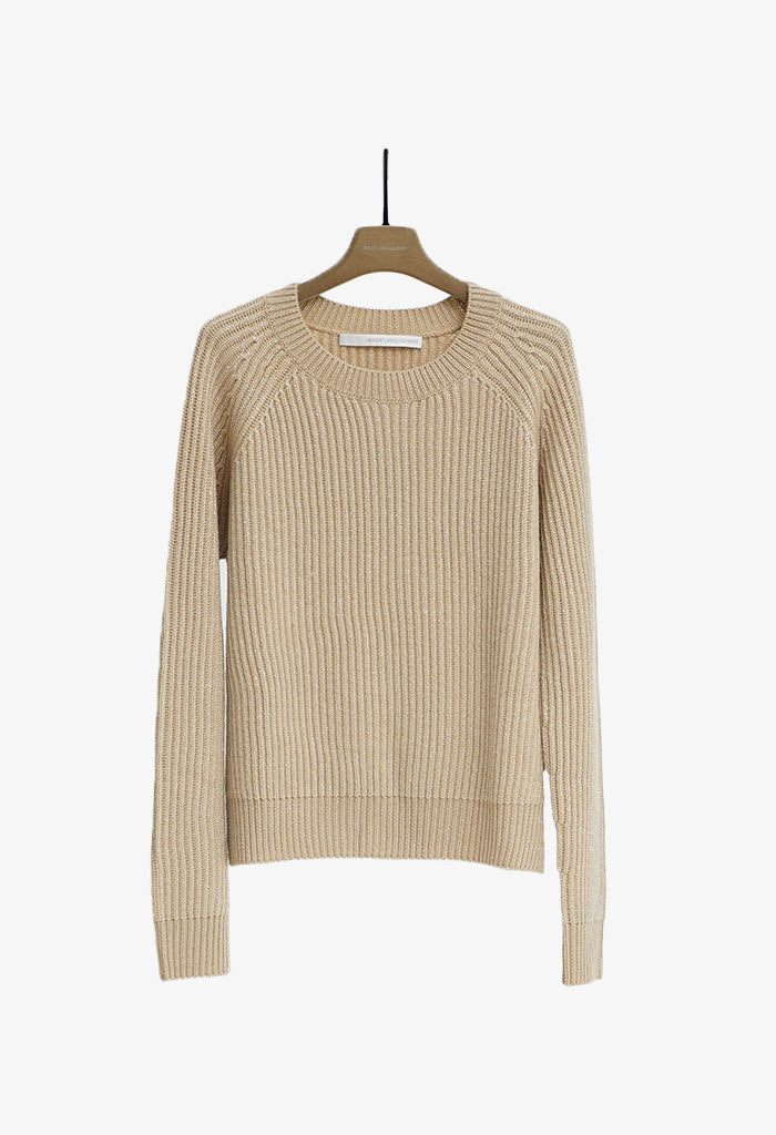 Rundhals Pullover - Sand