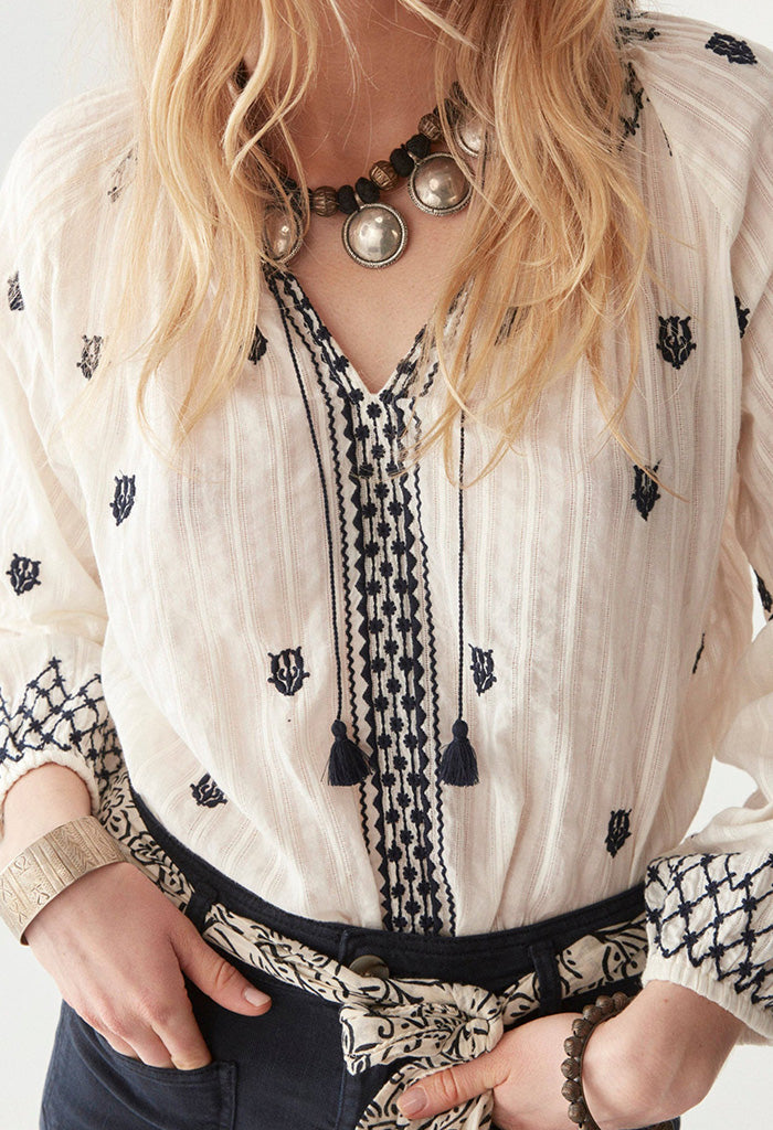 Santorini Sybille Blouse - Blue Lagoon
