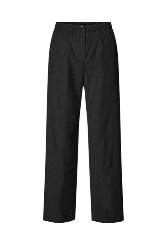 Satove Trousers - Black Melange