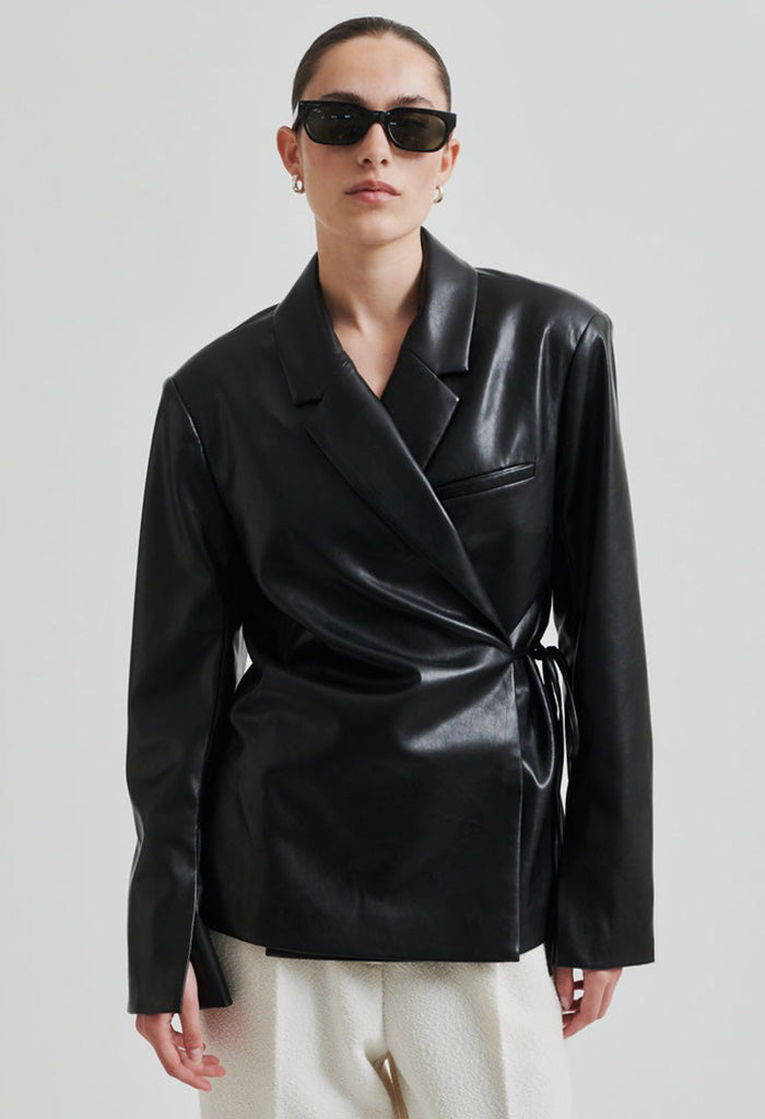 Seema Wrap Blazer - Black