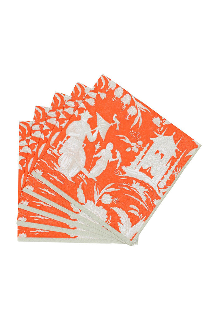 Silk Road Toile Mandarin Cocktail Napkins