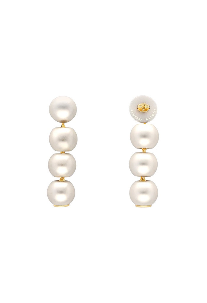 Small Beads Earrings - Pearl