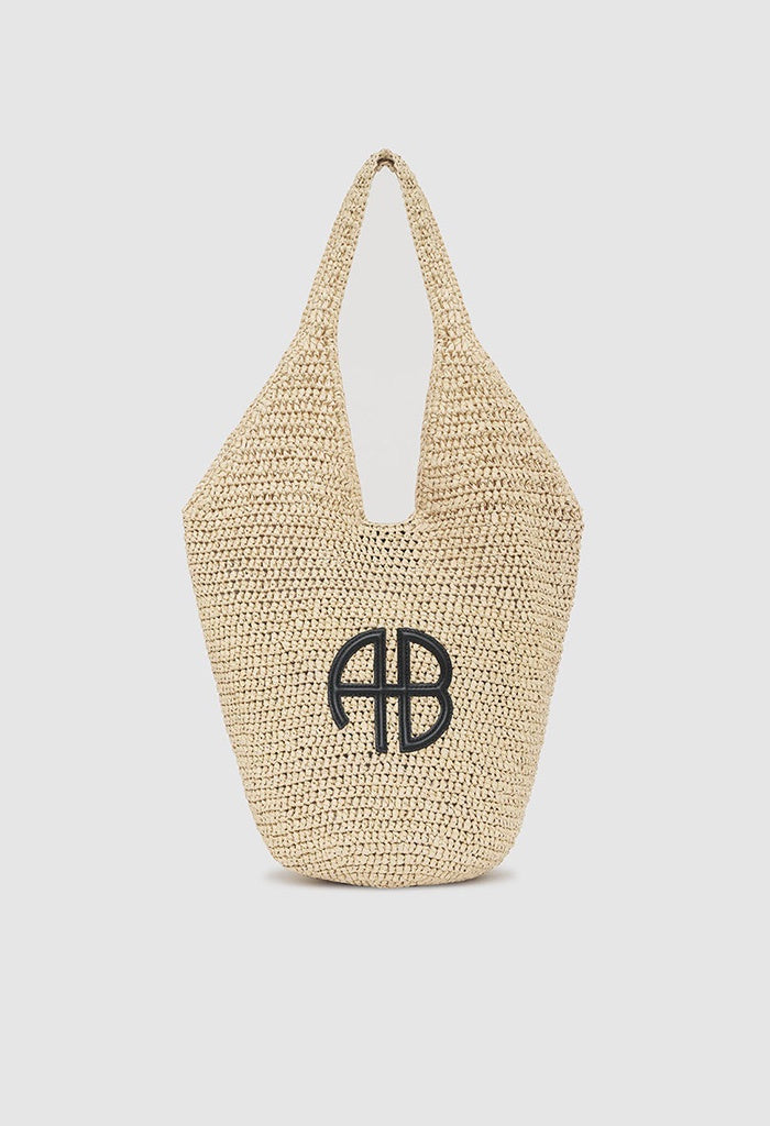 Small Leah Hobo - Natural With Black