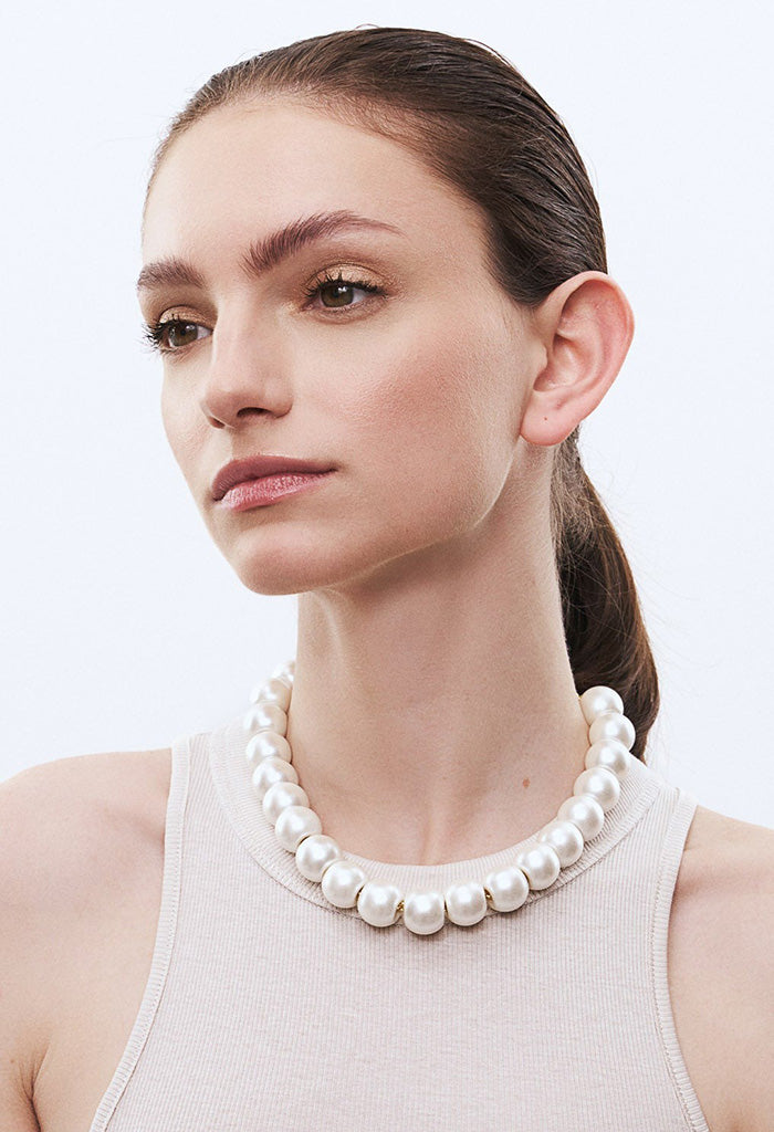 Small Beads Necklace - Pearl