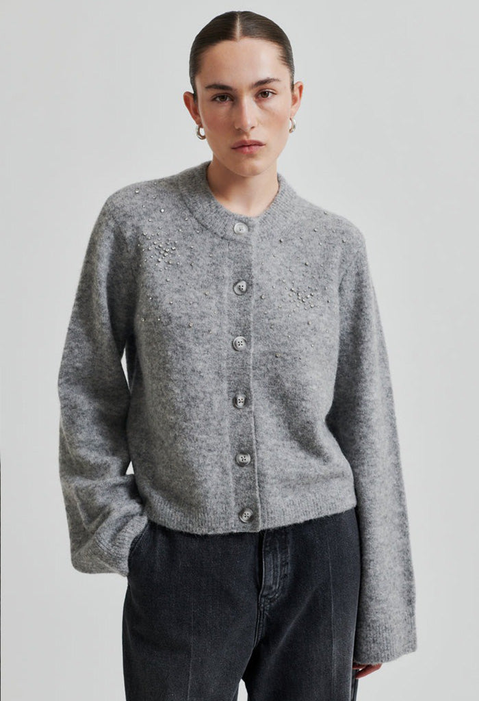 Sparkling Knit Cardigan - Grey