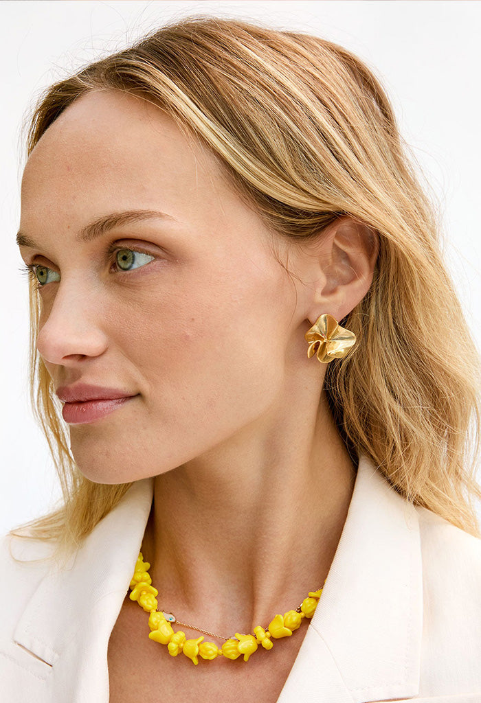 Statement Stud Earrings - Vintage gold