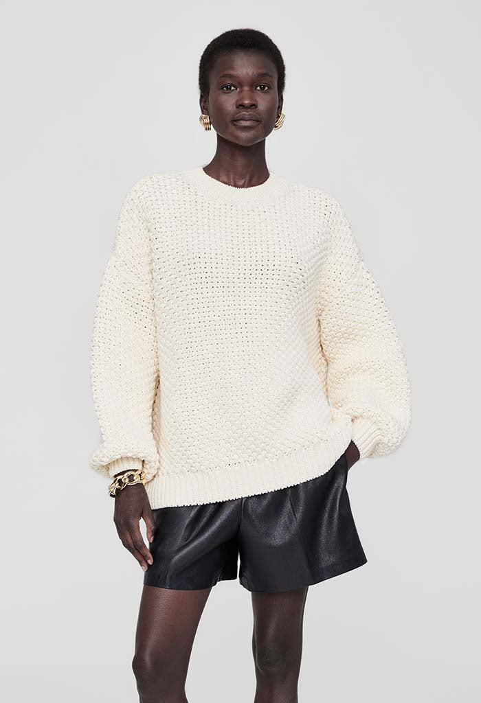 Sydney Crew Sweater - Ivory Crochet