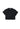 Tabitha linen collared cropped polo tee - True Black