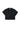 Tabitha linen collared cropped polo tee - True Black