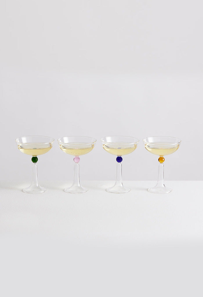 4 Tassel Champagne Coupes