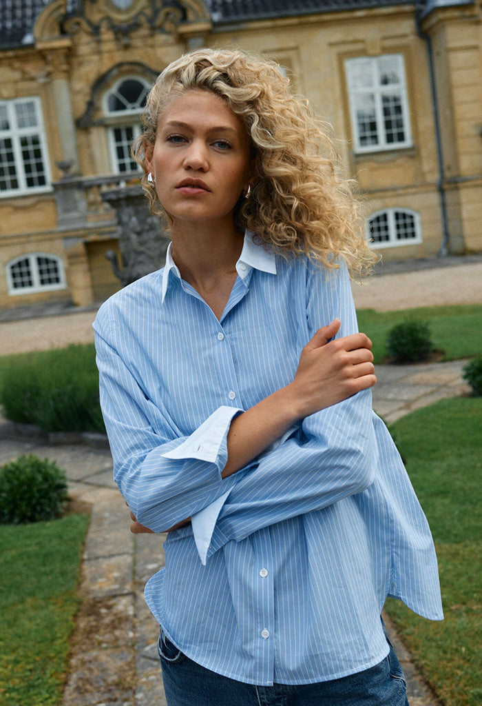 Tayla Stripe Shirt - Hydrangea