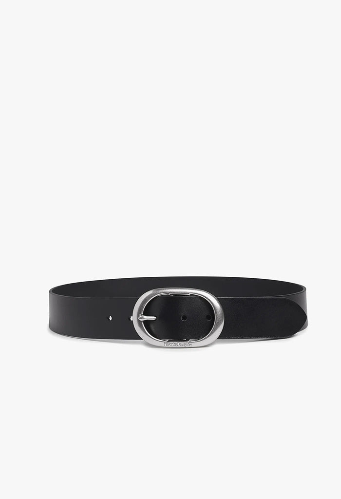 The Jean Belt - Black/Tumbled Nickel