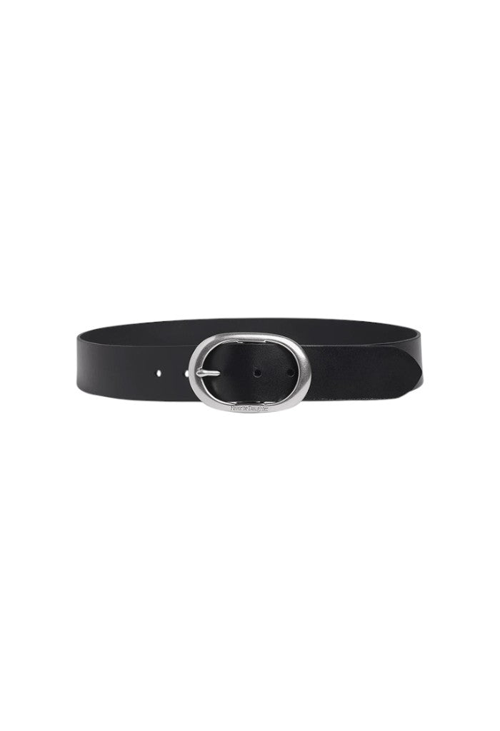 The Jean Belt - Black/Tumbled Nickel